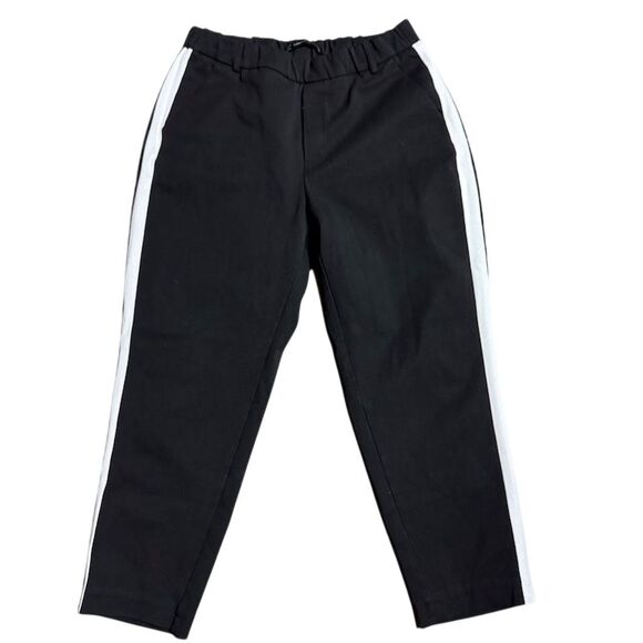 Zara Trafaluc Women's Black Pants w/ White Stripes Size M - Picture 1 of 8